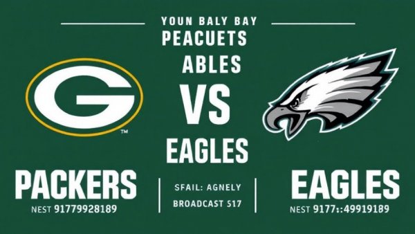 Green Bay Packers vs Eagles schedule graphic, Mon. 11/10 on ESPN/ABC.