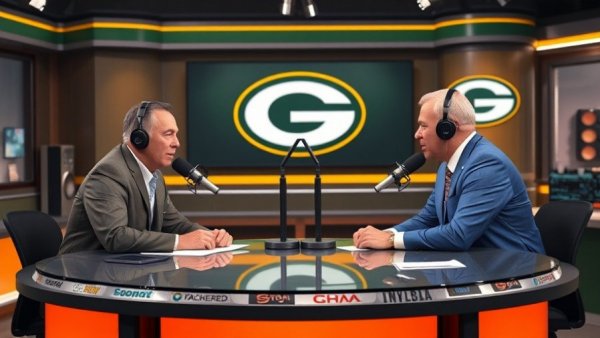 Green Bay Packers schedule discussion in a studio setting.