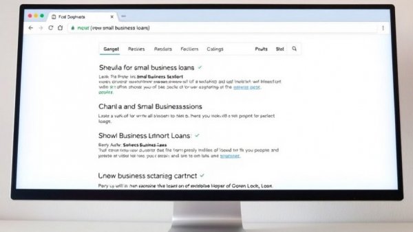 GEO AEO SEO web search results on small business loans.