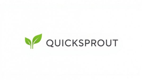 Logo of Quicksprout, green leaf icon with text
