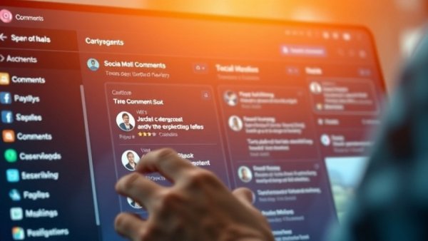 Digital interface for managing comments across platforms, user-friendly design.