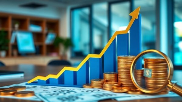 Finance chart showing growth, symbolizing social media marketing for small business growth.