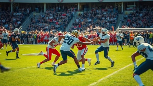 Intense football game action in Wisconsin outdoor recreation setting.