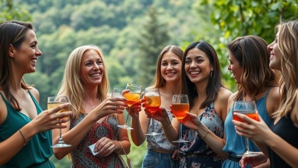 Women toasting with cocktails in Sauk County, showcasing Wisconsin culinary tourism.