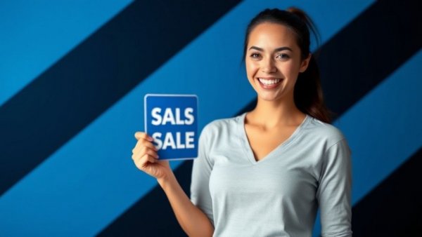 Facebook advertising tips highlighted by smiling woman with ad graphic.