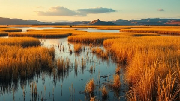 Wisconsin outdoor activities in a picturesque marshland setting.