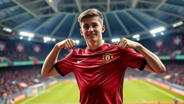 Young football player during signing day for 2025 NFL Draft.