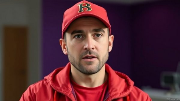 Wisconsin Family Action interview with man in red jacket and cap.