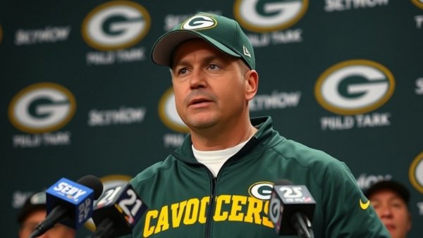 Green Bay Packers coach at press conference discussing schedule.