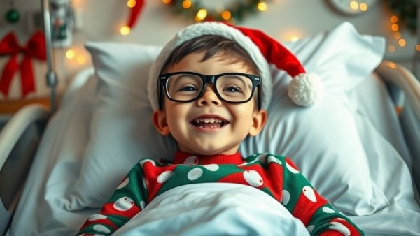 Joyful child in hospital, promoting Wisconsin health and wellness.