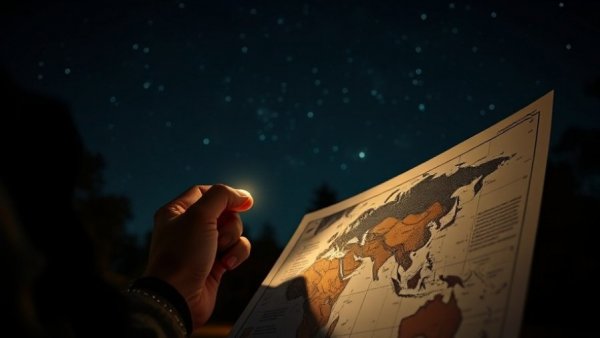 Exploring Wisconsin outdoor activities with a star chart at night.