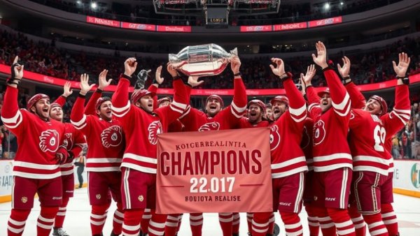 Kwik Trip Holiday Face-Off champions celebrate with trophy.