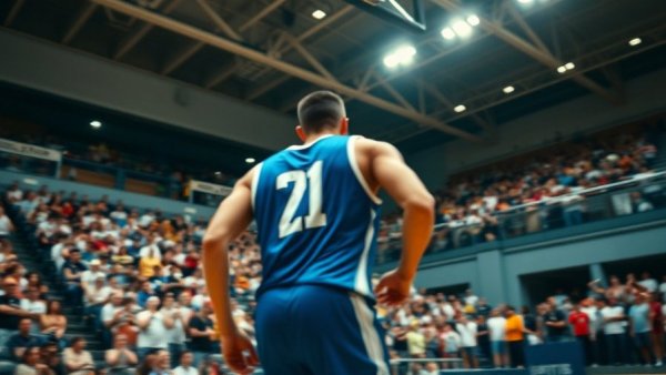 Dynamic action shot of an athlete indoors, motion blur.