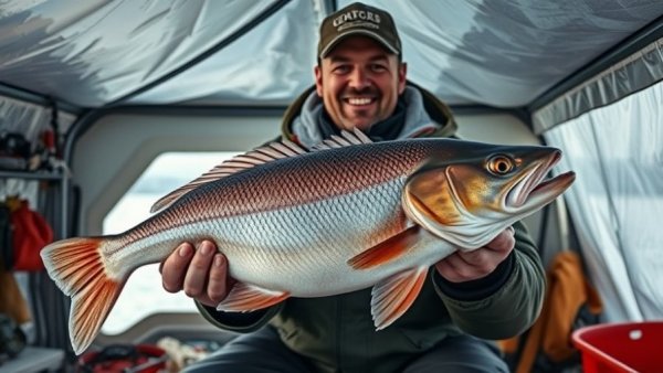 Wisconsin ice fishing catch showcased in an angler's hands.