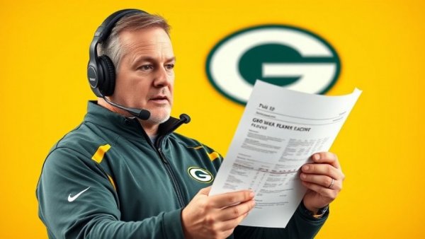 Focused Green Bay Packers coach speaking during game.