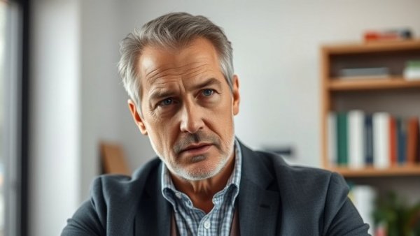 Wisconsin family health discussion by professional man in office setting.