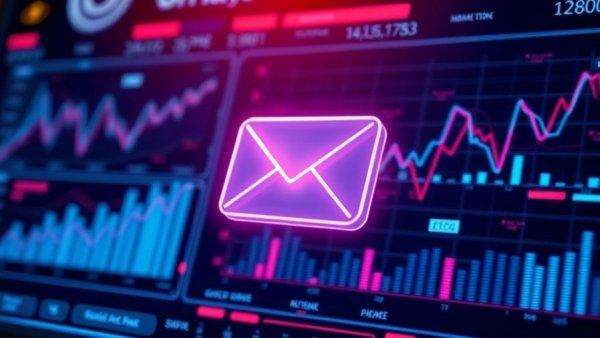 Futuristic email marketing strategy concept with digital elements.