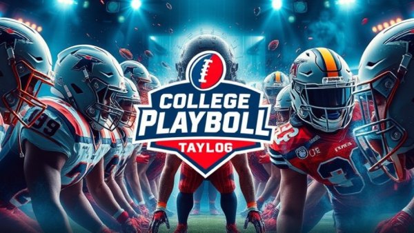 Dynamic college football playoff predictions collage, live sports event.