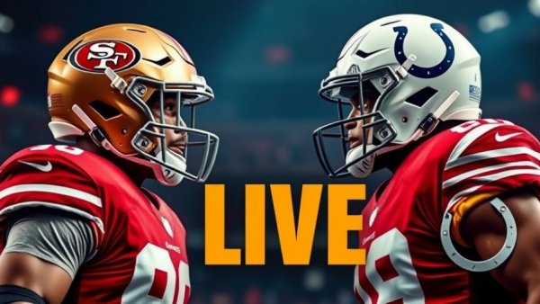 49ers vs Colts live game matchup image with players.