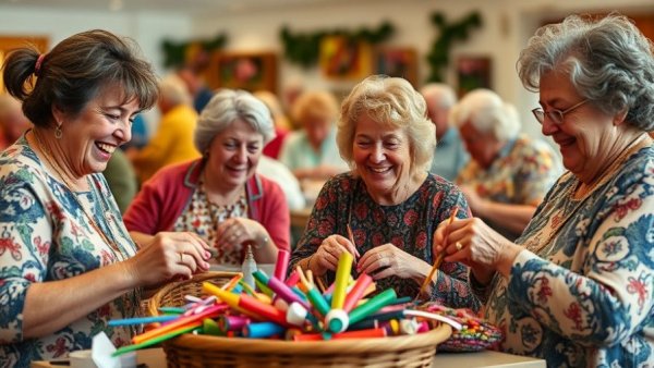 Women at a Wisconsin family activity creating arts and crafts.