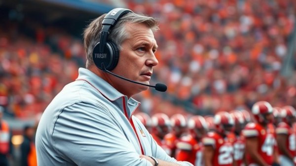 Green Bay Packers coach directing team at the stadium.