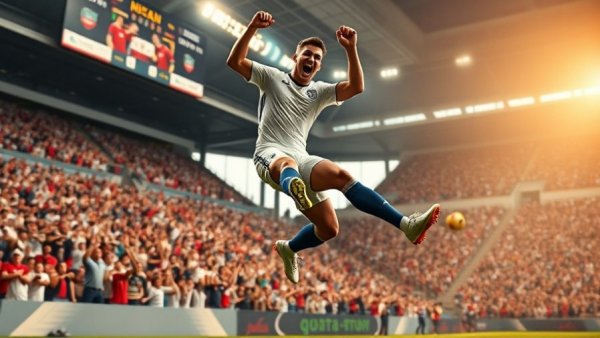 2025 NFL Draft excitement with football player's energetic leap.