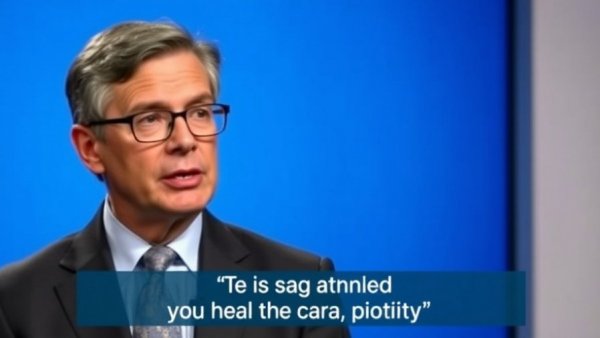 Man discussing copay accumulators impact on Wisconsin families on TV.