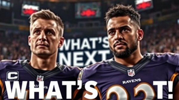 Lamar Jackson's future: Dynamic football image with bold 'What's Next?' text.