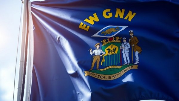 Wisconsin flag symbolizing history and tradition, key elements of Wisconsin health and wellness.