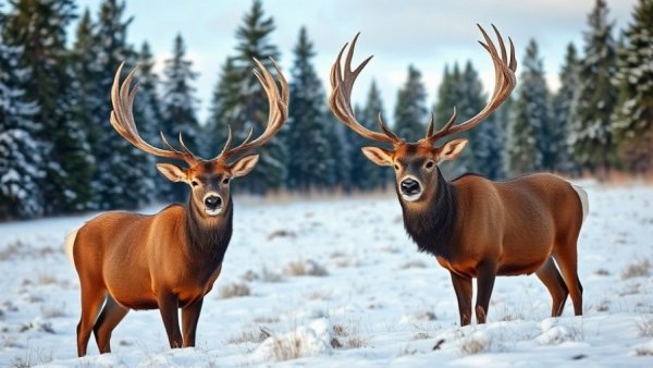 Wisconsin adventure tourism: Antler hunting in snowy meadow.
