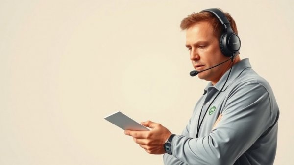 Green Bay Packers coach analyzing plays in a bright setting.