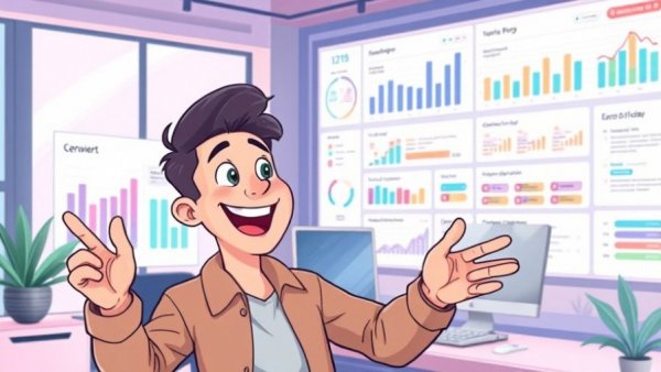 Illustration depicting a person planning holiday marketing strategies for 2025.