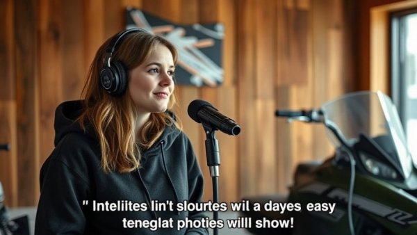 Woman in podcast setting discussing Wisconsin inventions.