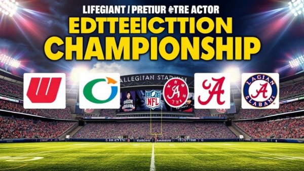 2027 National Championship predictions with team logos and Allegiant Stadium.