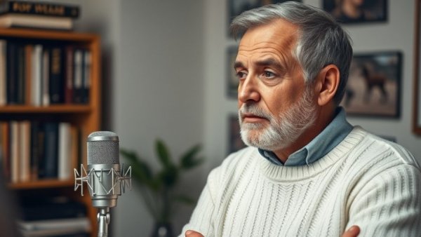 Middle-aged man discussing list building strategies in home office.