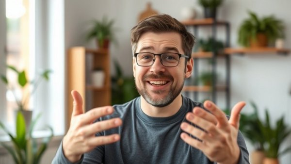 Engaged man explaining how to build engaged audience on WhatsApp