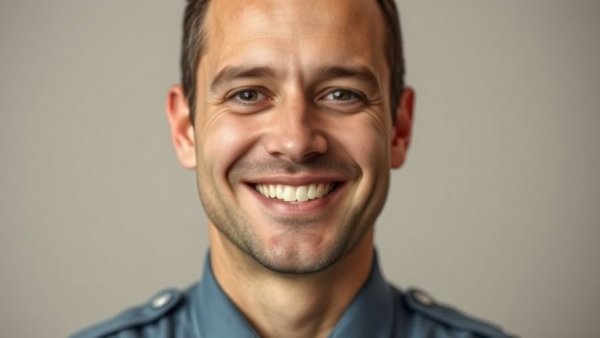 Portrait of a smiling man in uniform; unrelated to Wisconsin outdoor activities.