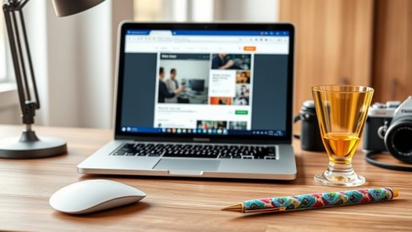 Digital workspace for running successful Facebook Ads on a laptop.