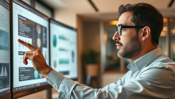 Focused man in office illustrating an email marketing strategy.