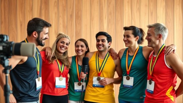 Wisconsin travel discussion with smiling athletes