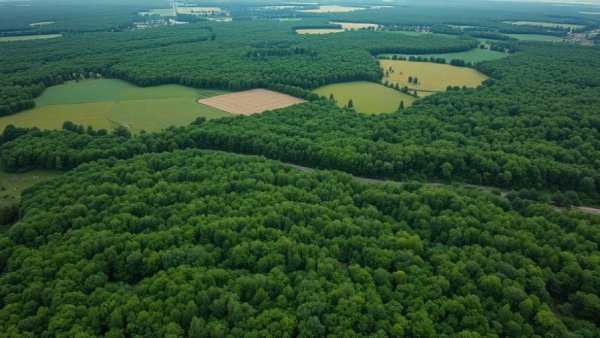 Aerial view of lush Wisconsin landscape showcasing its natural beauty.