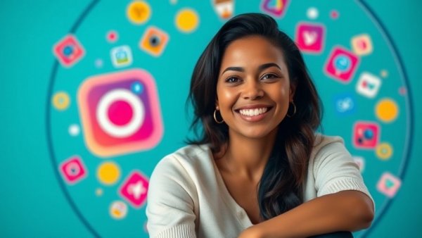 Instagram Reels for Business: Woman with Instagram graphics