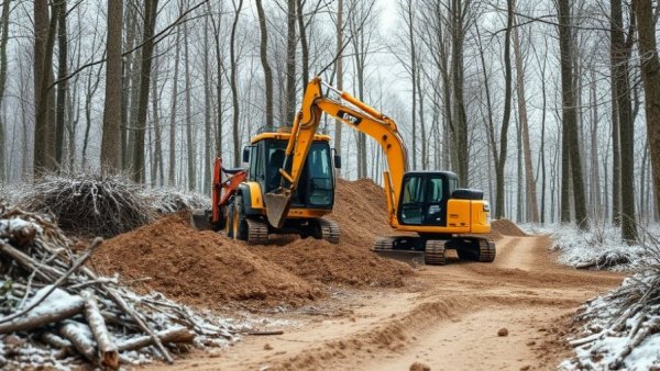 Wooded construction site in Wisconsin