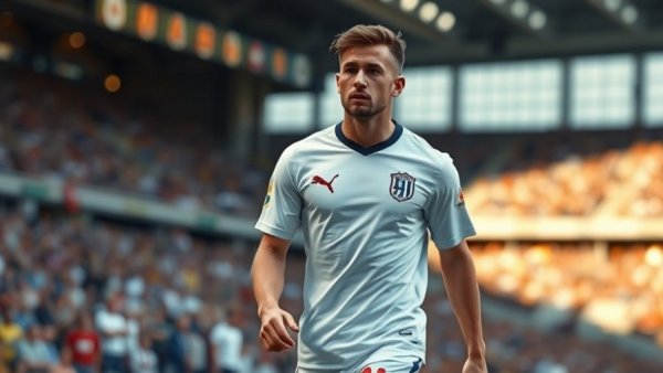 Football player in a white jersey on Green Bay Packers schedule scene.