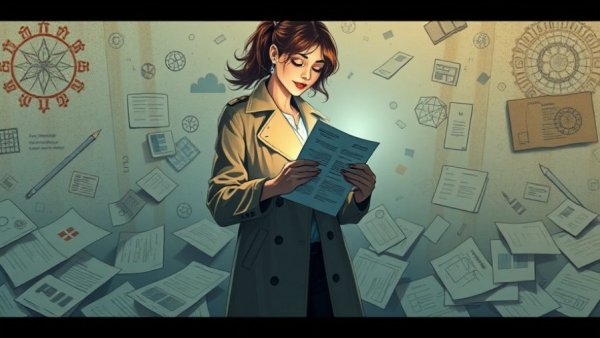 Content Marketing Strategy illustration with woman spotlighting document.