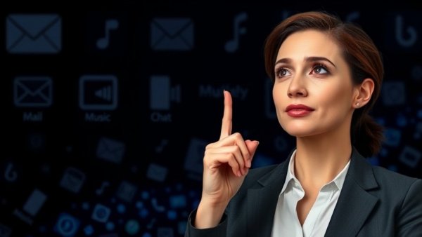 Confident woman highlighting social media marketing mistake.