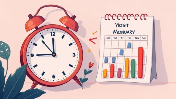 Illustration of best time to post on YouTube with calendar and clock.