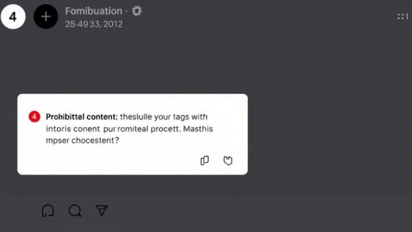 Social media error warning about prohibited content, highlighting brand safety tools.