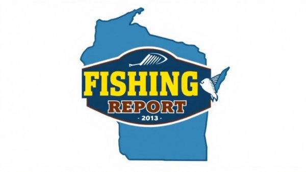 Wisconsin fishing report illustration with logo