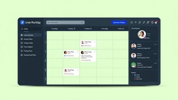 Minimalist social media scheduling dashboard, highlighting strategies.